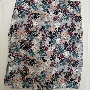 LOFT Pink and Blue Sequin Mini Pencil Skirt